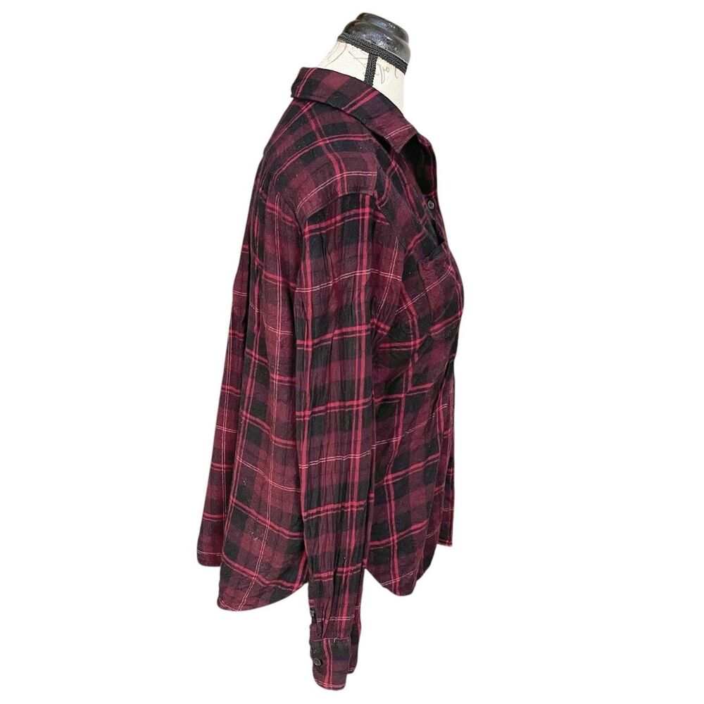 L.o.g.g. H&M Womens Button down Shirt Sz 8 Plaid Preppy Grunge Y2k 2000's Hiking - Picture 5 of 16